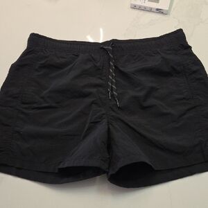 Plugg Black Mesh-Back Athletic Shorts